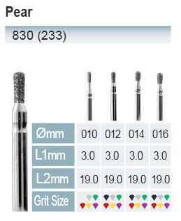 FRESAS DIAMANTE FG ISO 830-314-524-012 AZUL/TRANSP. X5UDS.