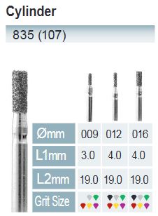 FRESAS DIAMANTE FG ISO 835-314-544-009 NEGRO X5UDS.