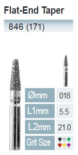 FRESAS DIAMANTE FG ISO 846-314-524-018 AZUL/TRANSP. X5UDS.