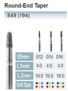 FRESAS DIAMANTE FG ISO 849-314-534-012 VERDE X5UDS.