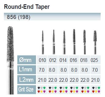 FRESAS DIAMANTE FG ISO 856-314-544-025 NEGRO X5UDS.