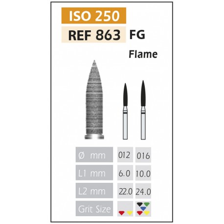 FRESAS DIAMANTE FG ISO 863-314-524-016 AZUL/TRANSP. X5UDS.