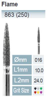 FRESAS DIAMANTE FG ISO 863-314-504-016 AMARILLO X5UDS.