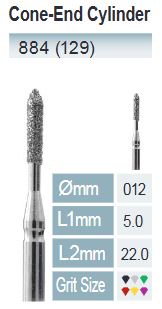 FRESAS DIAMANTE FG ISO 884-314-544-012 NEGRO X5UDS.