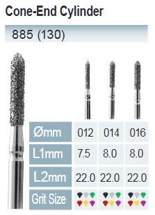 FRESAS DIAMANTE FG ISO 885-314-544-016 NEGRO X5UDS.