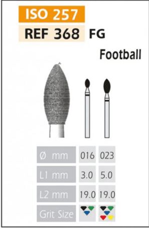 FRESAS DIAMANTE FG ISO 368-314-524-023 AZUL/TRANSP. X5UDS.