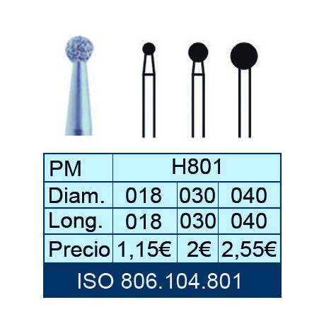 FRESAS DE DIAMANTE HP ISO 806.104.001.801.040 X5UDS.