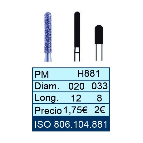 FRESAS DE DIAMANTE HP ISO 806.104.001.881.020 X5UDS.