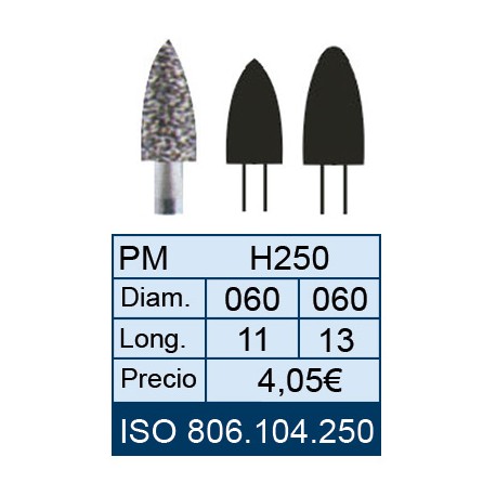 FRESAS DE DIAMANTE HP ISO 806.104.001.250.060 X5UDS.