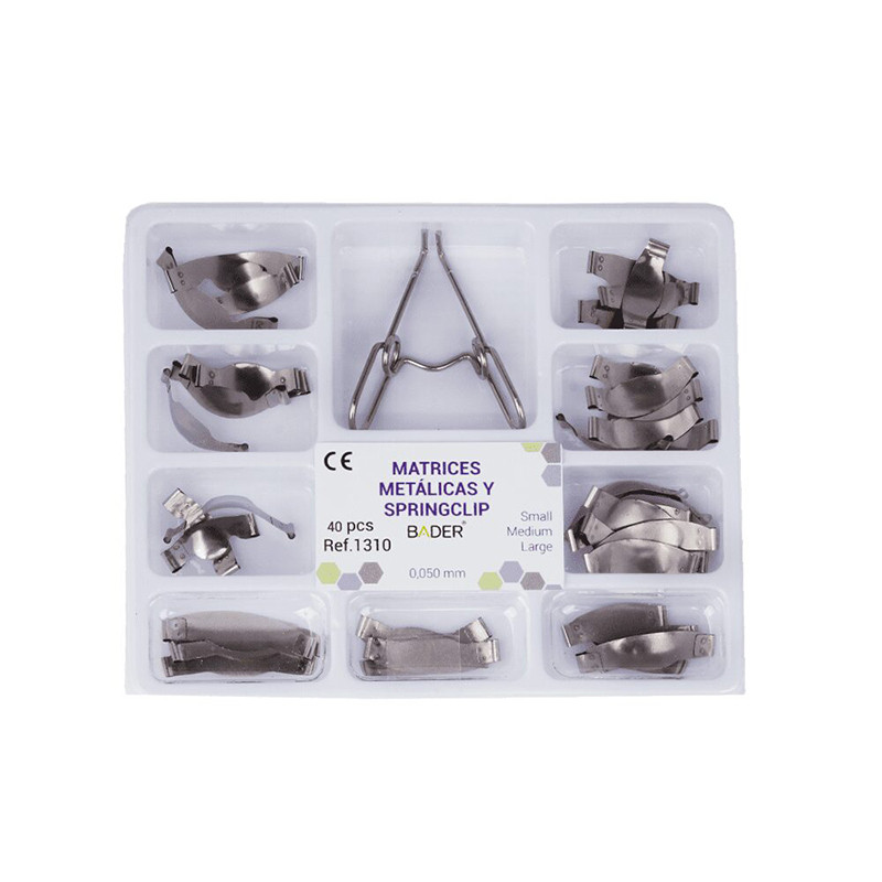 KIT MATRICES METAL PREFORMADAS AJUSTABLES+ SPRING CLIP