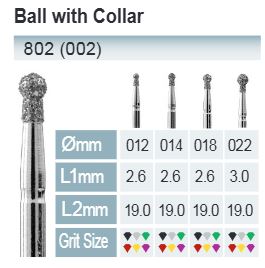 FRESAS DIAMANTE FG ISO 802-314-524-018 AZUL X5UDS.