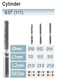 FRESAS DIAMANTE FG ISO 837-314-524-014 AZUL X5UDS.