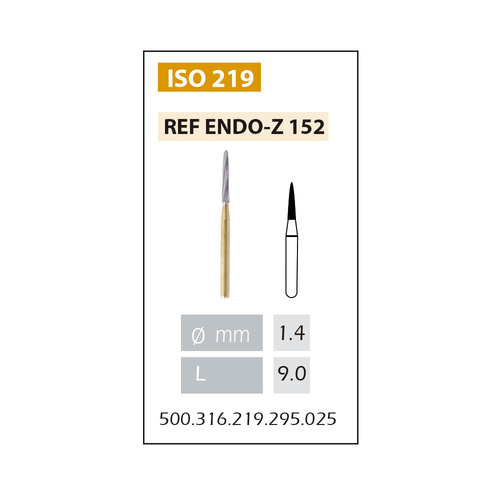 ENDO-Z 152 FRESA DORADA FG XL ISO.500.316.219.295.025 X5UDS.
