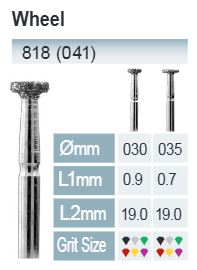 [818-030 M] FRESAS DIAMANTE FG ISO 818-314-524-030 AZUL/TRANSP. X5UDS.