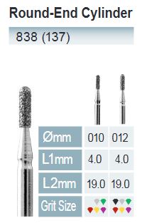 [838-012 C] FRESAS DIAMANTE FG ISO 838-314-534-012 VERDE X5UDS.