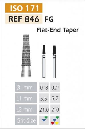 [846-021 F] FRESAS DIAMANTE FG ISO 846-314-514-021 ROJO X5UDS.
