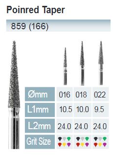 [859-022 M] FRESAS DIAMANTE FG ISO 859-314-524-022 AZUL/TRANSP. X5UDS.