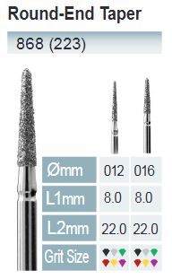 [868-016 M] FRESAS DIAMANTE FG ISO 868-314-524-016 AZUL/TRANSP. X5UDS.