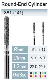 [881-014 C] FRESAS DIAMANTE FG ISO 881-314-534-014 VERDE X5UDS.