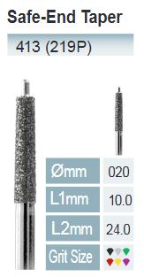 [413-020 M] FRESAS DIAMANTE FG ISO413-314-524-020 AZUL/TRANSP. X5UDS.