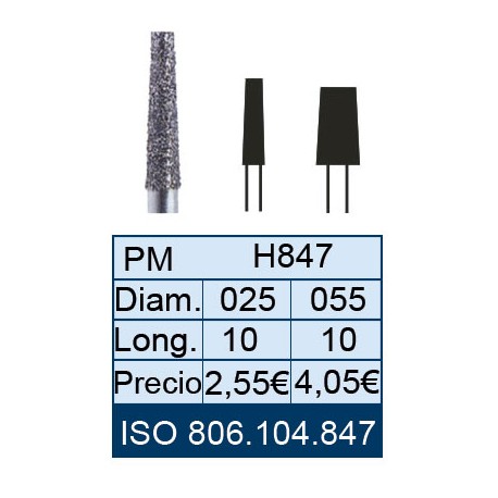 [847-055-10] FRESAS DE DIAMANTE HP ISO 806.104.001.847.050 X5UDS.