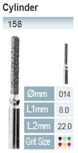 [158-014 C] FRESAS DIAMANTE FG ISO 158-314-534-014 VERDE X5UDS.