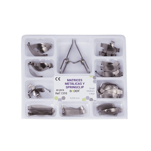 [1310] KIT MATRICES METAL PREFORMADAS AJUSTABLES+ SPRING CLIP