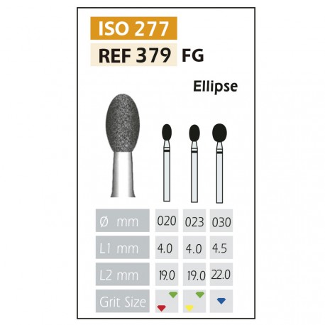 [379-023 C] FRESAS DIAMANTE FG ISO 379-314-534-023 VERDE X5UDS.